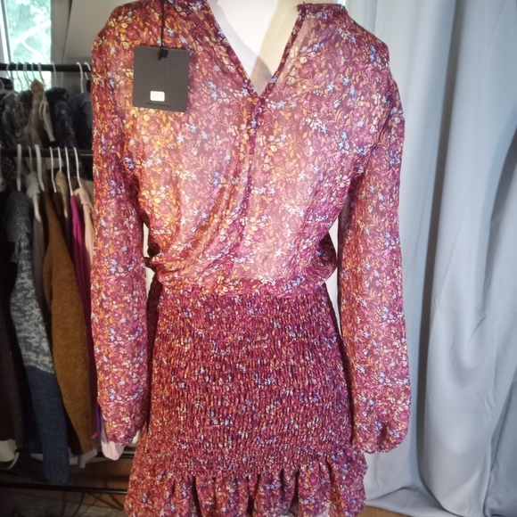 Dress Forum Pink Red Bishop Sleeve Sheath Dress - Picture 5 of 5